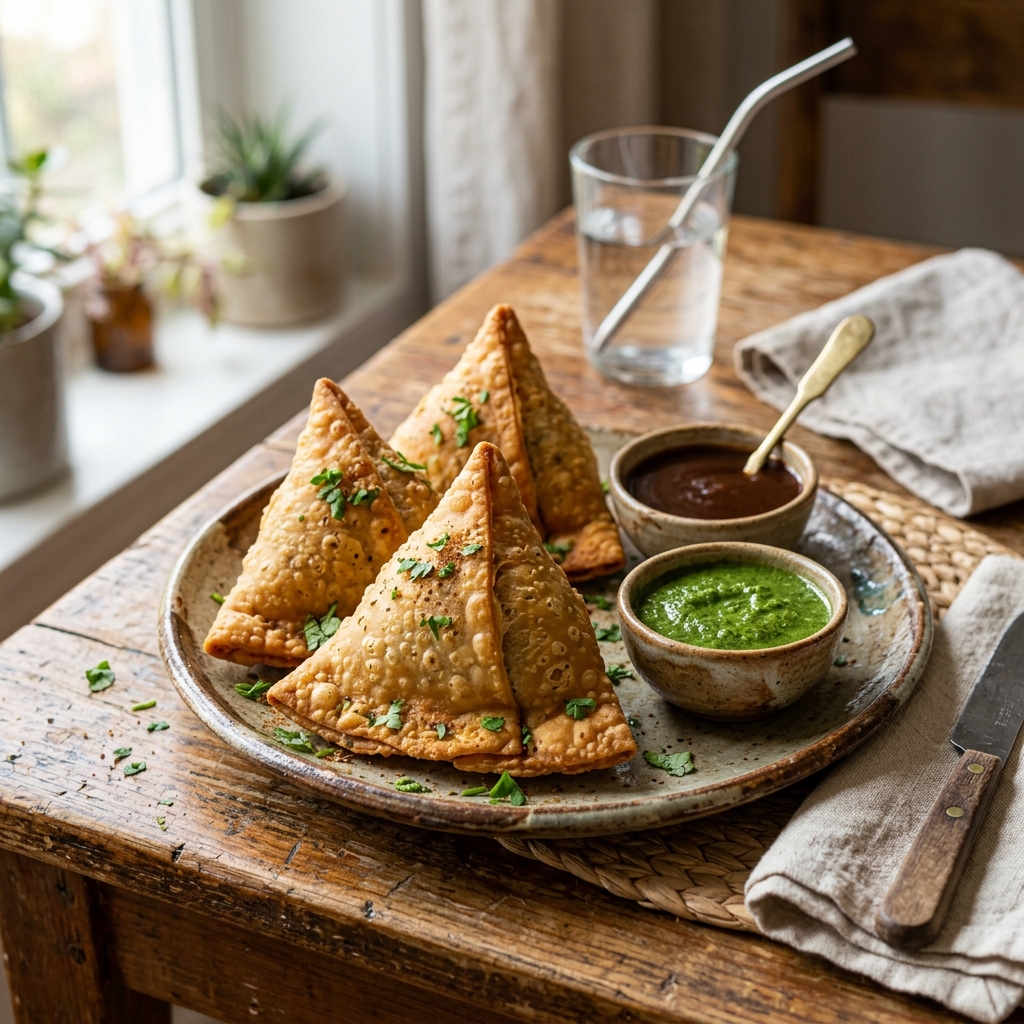 Bombay Potato Stuffed Samosa