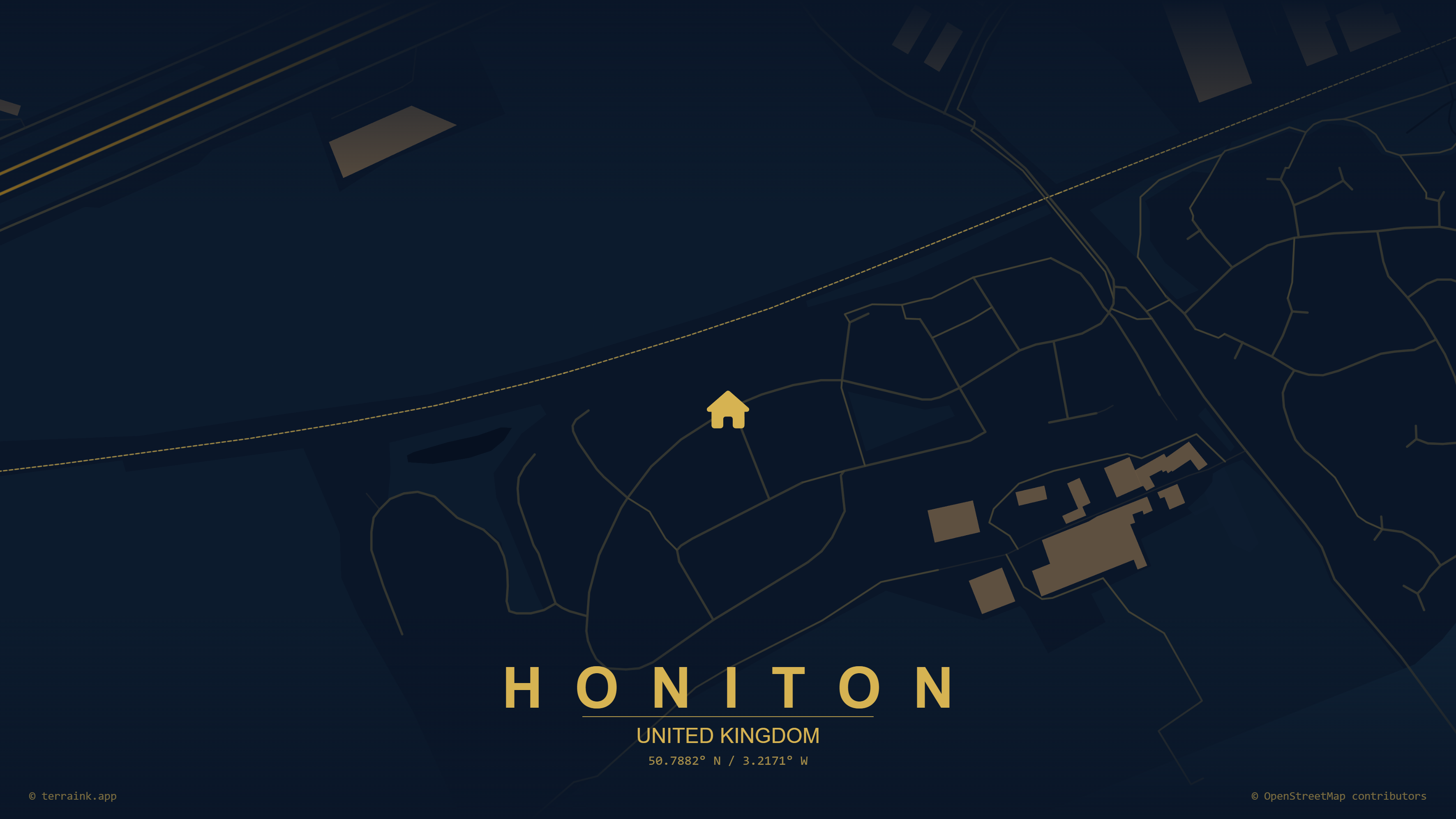 Map showing Spice@Five location in Honiton, Devon